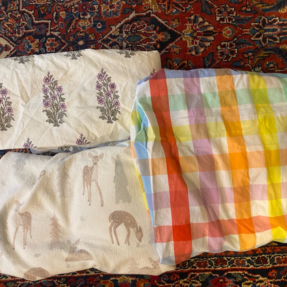 Pottery Barn Crib Sheet Set cotton & flannel